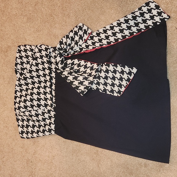 Judith March Strapless Dress with Houndstooth Bow - Picture 3 of 4